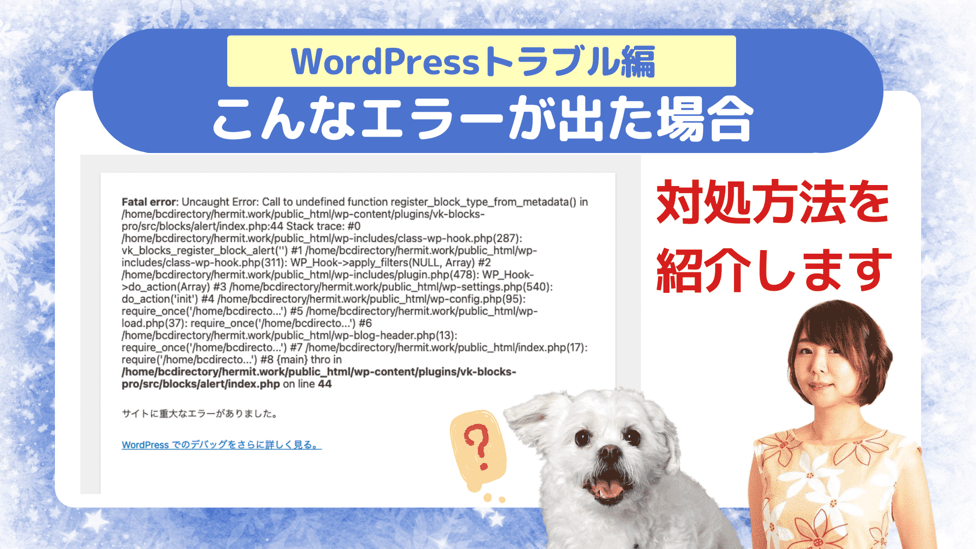 WordPressトラブル編：英文エラーで画面真っ白