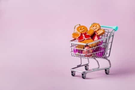 shopping cart with presents