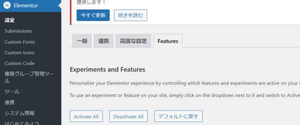 「Experiments and Features」