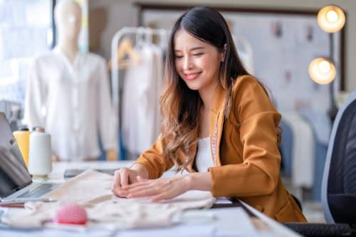Young professional clothes fashion designer